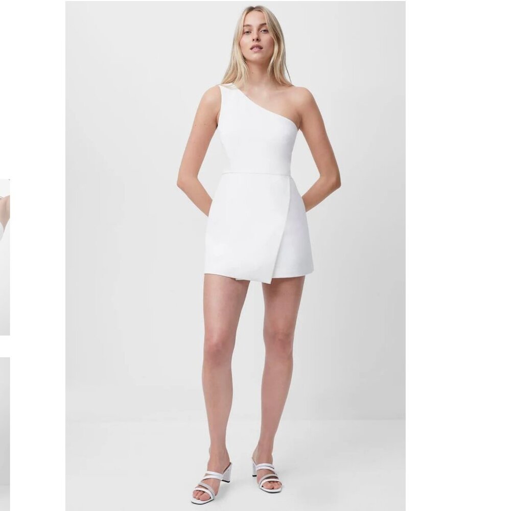 Summer White Whisper One Shoulder Cocktail Dress - Size 6